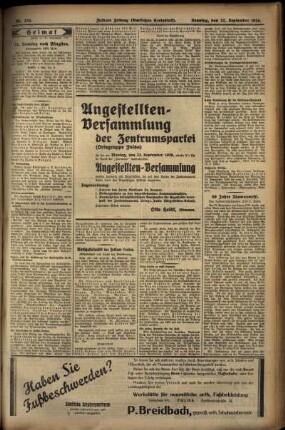 Zweite Ausgabe vom Sonntag, den 22. September 1929.