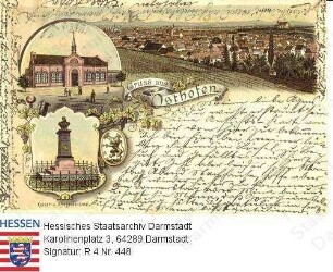 Osthofen, Panorama und Einzelansichten / Kaiser- und Kriegerdenkmal