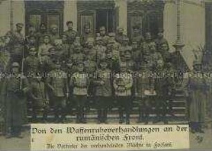 Die Unterhändler bei den Waffenstillstandsverhandlungen mit Rumänien in Focsani