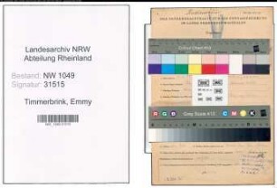 Entnazifizierung Emmy Timmerbrink , geb. 04.06.1898 (Studienraetin)