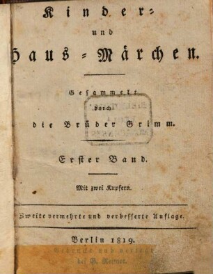 Kinder- und Haus-Märchen, 1