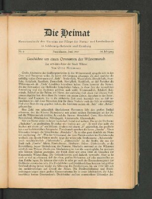 Geschichte um einen Ortsnamen der Wilstermarsch