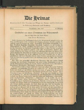 Geschichte um einen Ortsnamen der Wilstermarsch