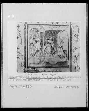 Ms 10982: Le chemin de long estude, fol. 1: Dedikationsblatt