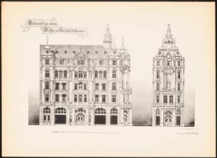 Wohn- und Geschäftshaus: Ansichten (aus: Drucke von Seminararbeiten der Königlich Technischen Hochschule Berlin, Bd. II)