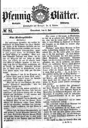 No. 81, Sonnabend, den 6. Juli