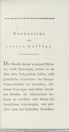 Vorbericht zur ersten Auflage