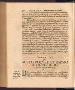 Capvt VI. De Acvto dolore et spasmo ex calcvlo renali