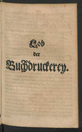 Lob der Buchdruckerey.