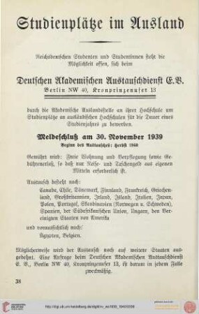 Studienplätze im Ausland