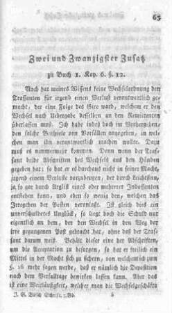 Zwei und zwangzigster Zusatz zu Buch 1. Kap. 6. §. 12.