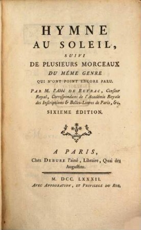 Hymne au soleil