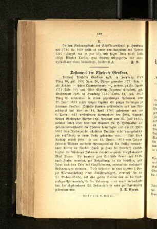 Testament der Eheleute Gerckens.