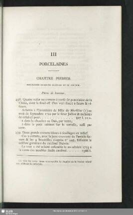 III. Porcelaines