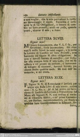 Lettera XCVIII. Signor mio!