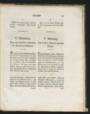 V. Abtheilung. Von den besondern Pflichten der Kirchspiels-Männer.