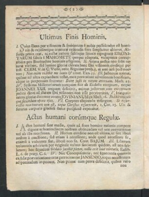 Actus humani eorúmque Regulae