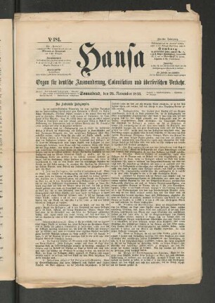 No. 181. Sonnabend, den 26. November 1853.