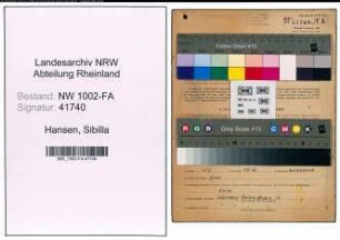 Entnazifizierung Sibilla Hansen, geb. 18.06.1900 (Kauffrau)