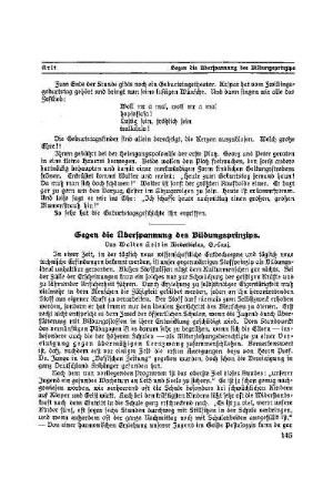 Gegen die Überspannung des Bildungsprinzips