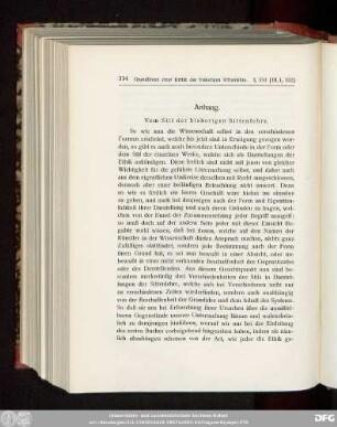 Anhang. Vom Stil der bisherigen Sittenlehre.