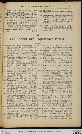 XII. Die Länder der ungarischen Krone (Nr. 2369 - 2634)