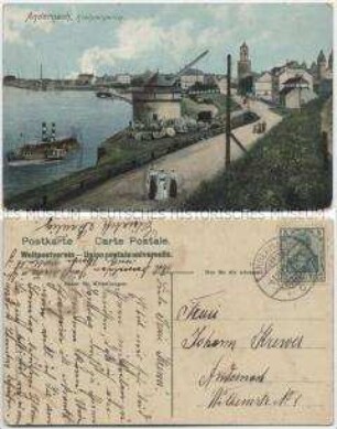 Rheinhafen mit Krahn in Andernach