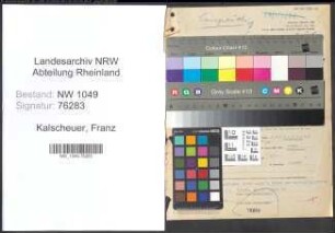 Entnazifizierung Franz Kalscheuer , geb. 01.02.1911 (Beamter)
