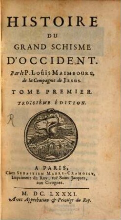 Histoire Du Grand Schisme D'Occident, 1