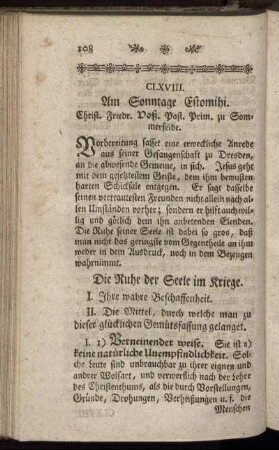 CLXVIII. Am Sonntage Estomihi.