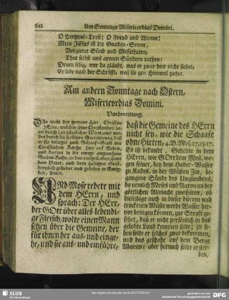 Am andern Sonntage nach Ostern, Misericordias Domini
