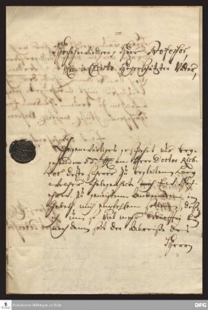 Brief von Jacob Petersen an August Hermann Francke.