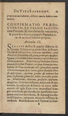 Confirmatio Praedictorum, Ex Verbis Sanctorum Patrum, & cur clerici sic vocentur, ...