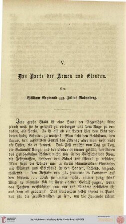 V. Das Paris der Armen und Elenden (William Reymond, Julius Rodenberg)