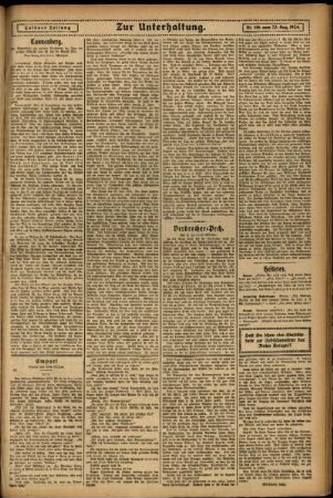 Zweite Ausgabe vom Samstag, den 23. August 1924.