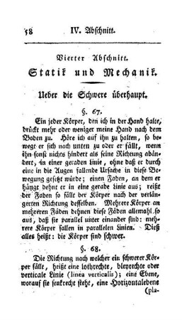 Vierter Abschnitt: Statik und Mechanik