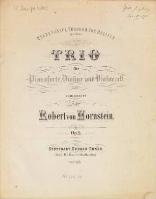 Trio : für Pianoforte, Violine u. Violoncell ; op. 9