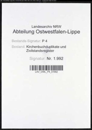 Kirchenbuchduplikat der evangelischen Jacobi-Gemeinde Lippstadt (GHT 1822-1824). (Gemeinde: Lippstadt, evangelische Jacobi-Gemeinde)