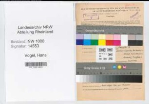 Entnazifizierung Hans Vogel, geb. 21.05.1912 (Kaufm.Angest.)