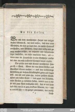 An die Leser.