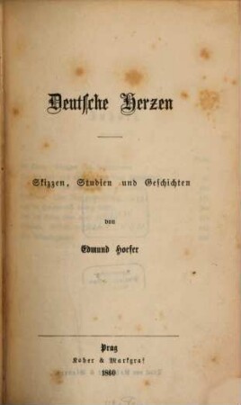 Deutsche Herzen : Skizzen, Studien und Geschichten