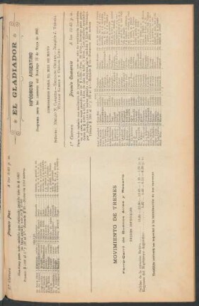 Hipódromo Argentino - Programa para las carreras del domingo 25 de mayo de 1902