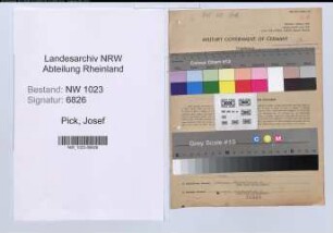 Entnazifizierung Josef Pick , geb. 18.04.1903 (Verw.Direktor)