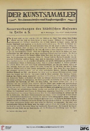 13.1921: Neuerwerbungen des Städtischen Museums in Halle a. S.