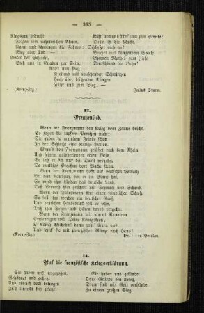 Auf die französische Kriegserklärung
