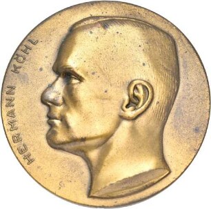 Medaille auf Hermann Köhl aus dem Jahr 1928