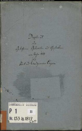 Kirchenbuchduplikate der evangelischen Gemeinde Enger, Kreis Herford (GHT 1817). (Gemeinde: Evangelische Gemeinde Enger)