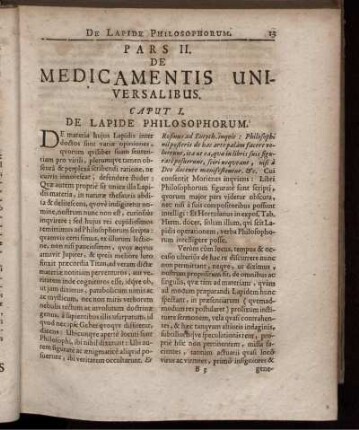 Pars II. De Medicamentis Universalibus.