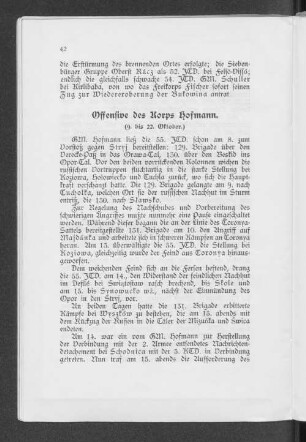 Offensive des Korps Hofmann.
