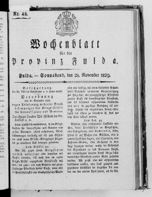 Nr. 48, Ausgabe vom 28. November 1829